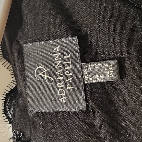 Adrianna Papell Sleeveless Faux Wrap Front Lace Black dress - Picture 5 of 7